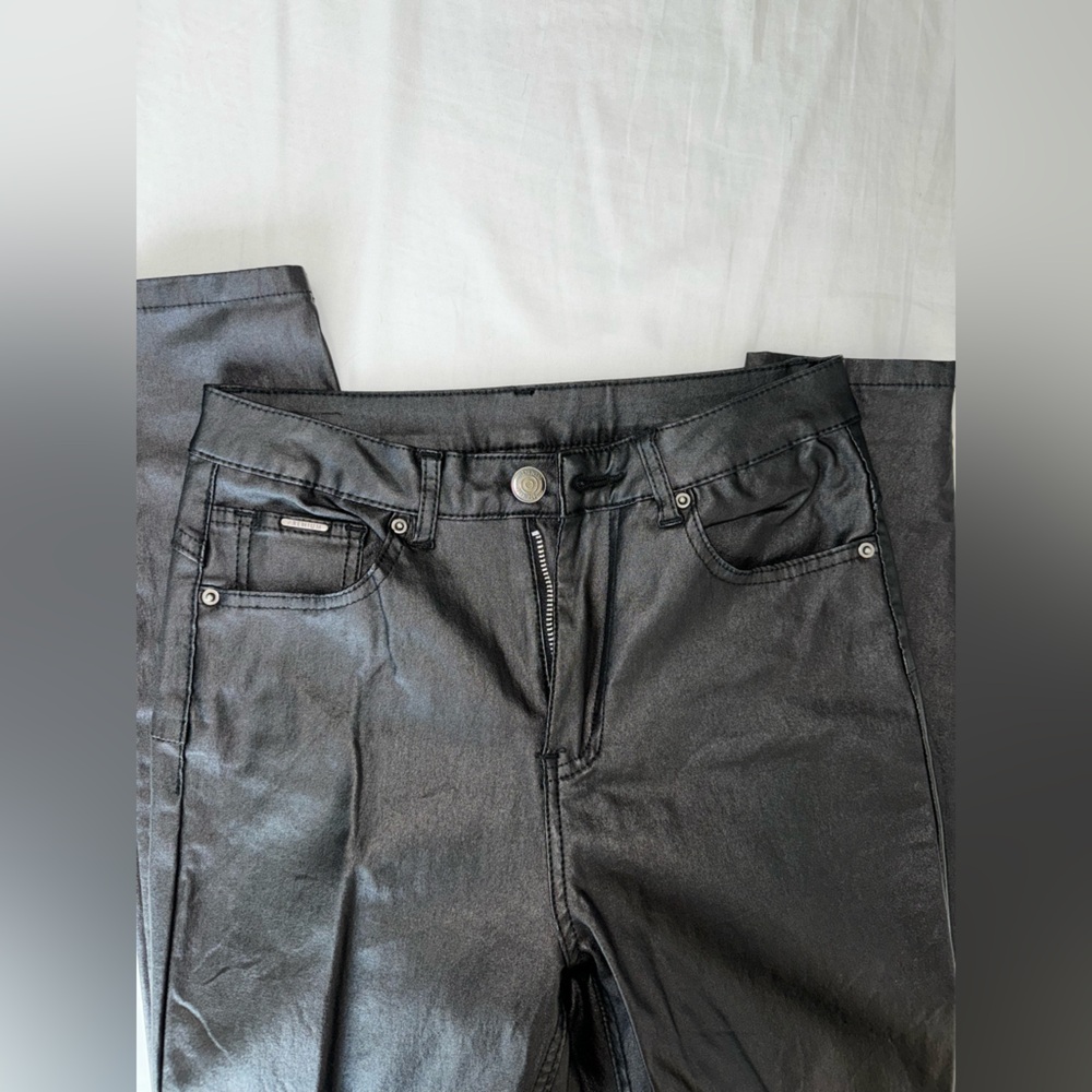 SHEIN | BLACK | FAUX LEATHER | SKINNY JEANS | SIZE SMALL (4)